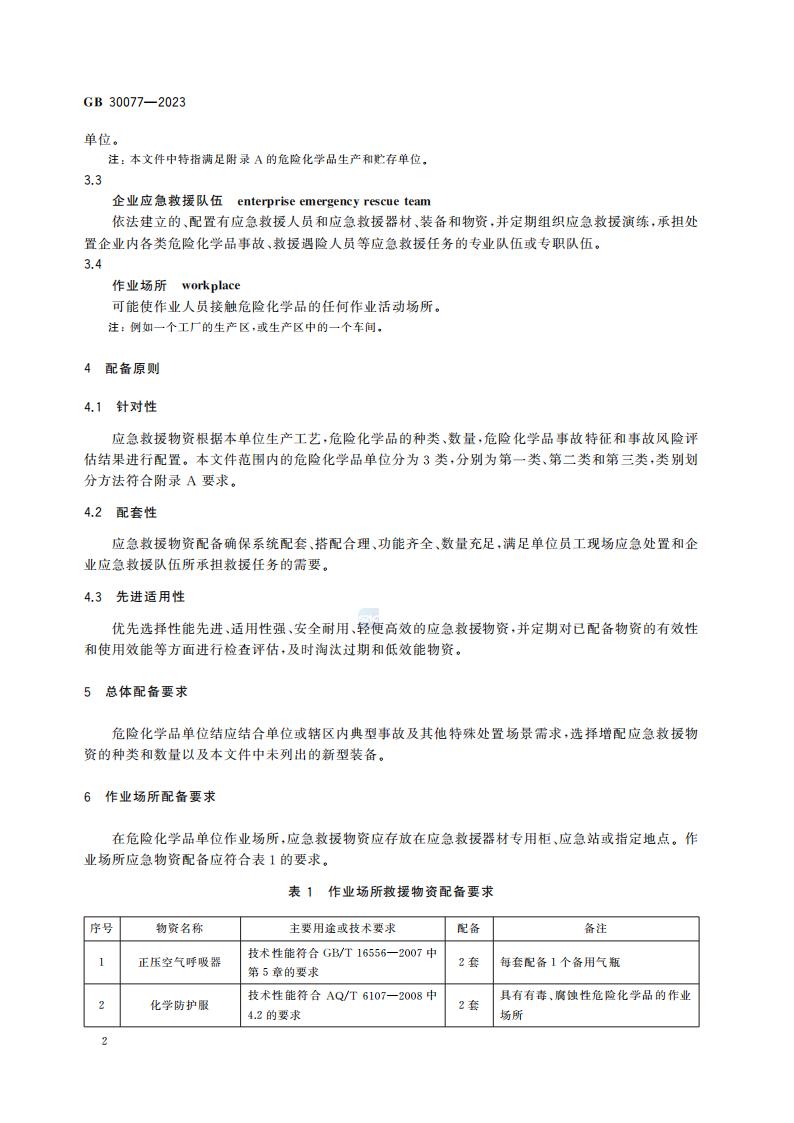 GB 30077-2023 危险化学品单位应急救援物资配备要求_08.jpg